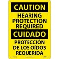 National Marker Co Bilingual Aluminum Sign - Caution Hearing Protection Required ESC513AB